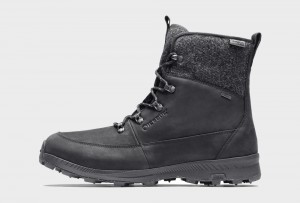 Black / Grey Men's Icebug Adak ReWool BUGrip Studs Winter Boots | USA-ITW320945