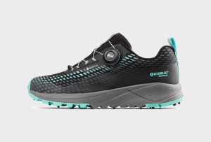 Black / Turquoise Women's Icebug NewRun BUGrip GTX Studs Running Shoes | USA-QOZ823719