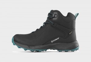 Black / Turquoise Women's Icebug Pace 3 BUGrip GTX Studs Winter Boots | USA-OAU026958