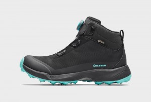 Black / Turquoise Women's Icebug Stavre BUGrip GTX Studs Winter Boots | USA-WVU249517