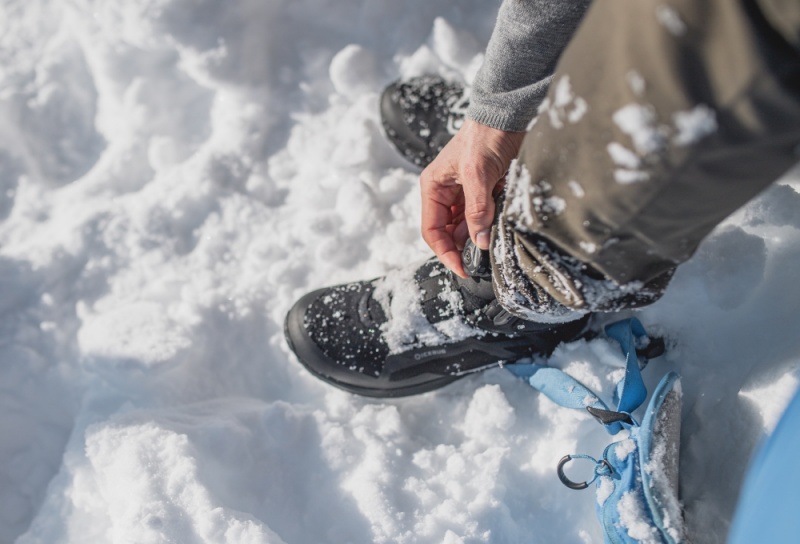 Black Men's Icebug Walkabout Michelin GTX Studs Hiking Shoes | USA-MRP810372