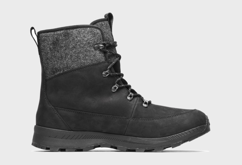 Black / Grey Women's Icebug Adak ReWool Michelin Winter Boots | USA-TPO431806