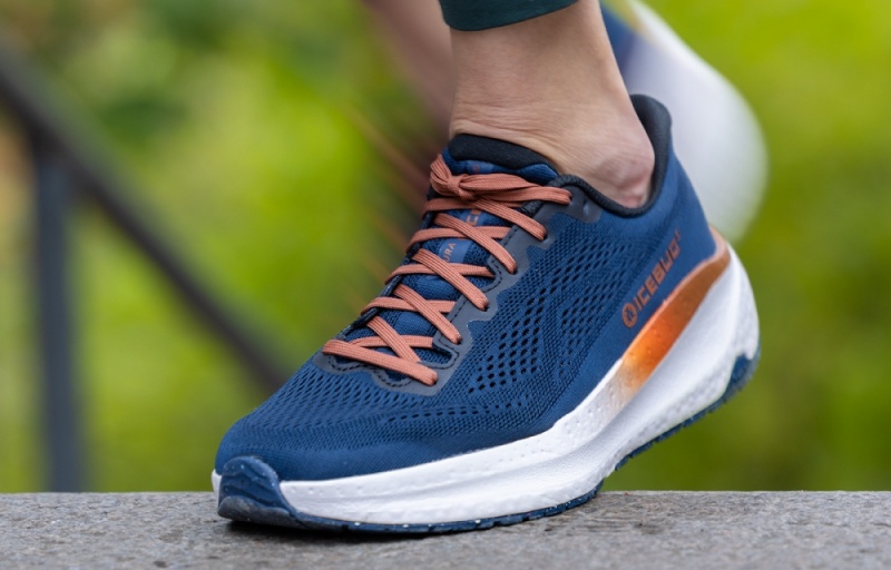 Blue / Orange Women's Icebug Aura RB9X Running Shoes | USA-GFL076432