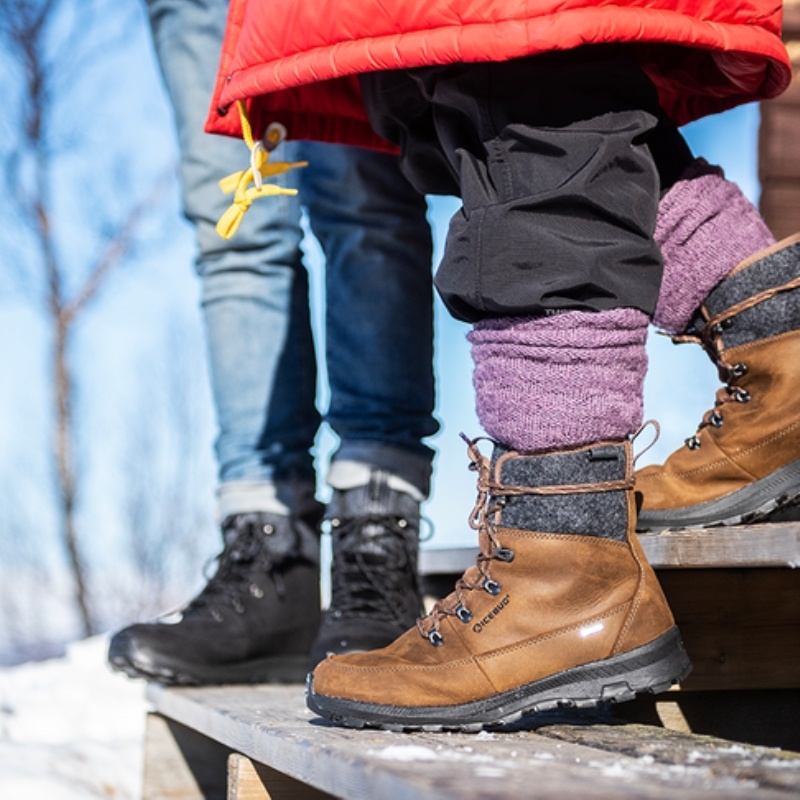 Coffee / Grey Women's Icebug Adak ReWool Michelin Winter Boots | USA-KVJ782430