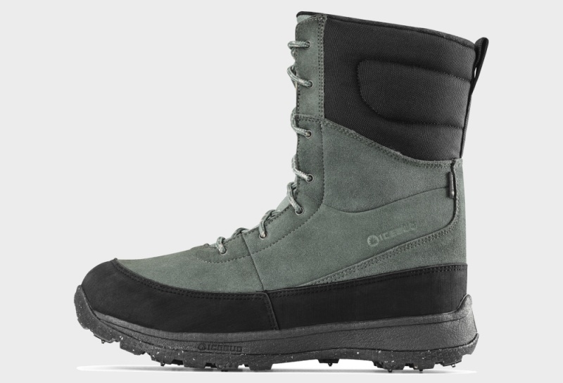 Deep Green Grey Men\'s Icebug Torne 2 BUGrip GTX Studs Winter Boots | USA-PCH813497