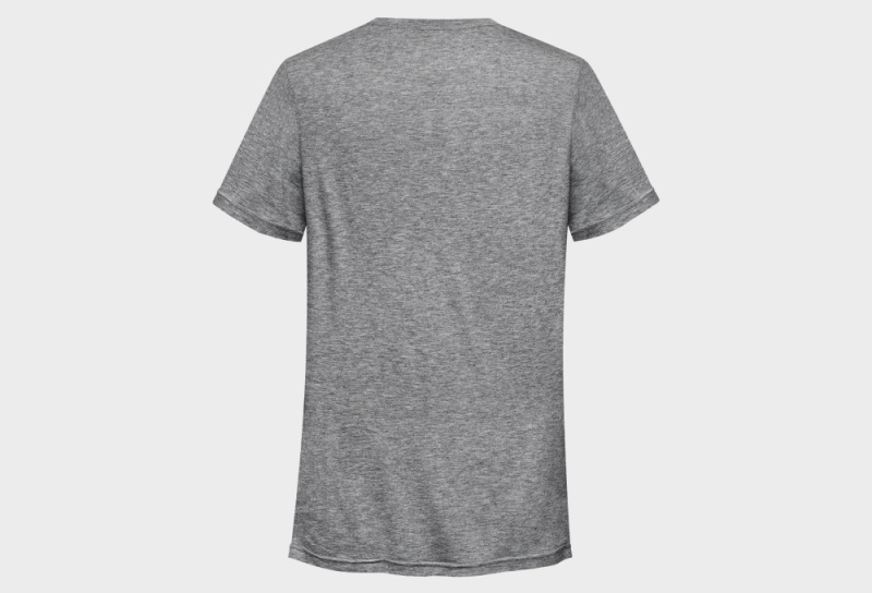 Grey Men's Icebug Wool Run T-shirt | USA-WXB401735